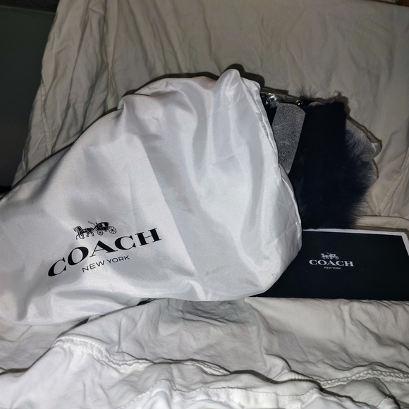 Coach Black and Gray Faux Fur Bag - Picture 3 of 5